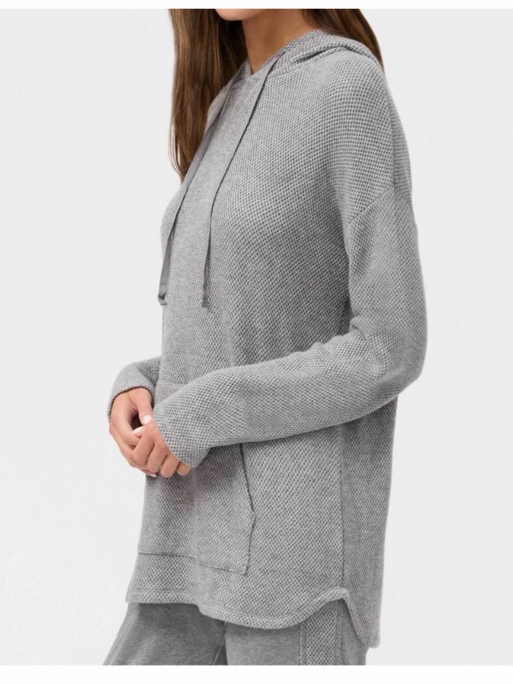 Johnny Was Cozy Grey Hooded Knit Sweater
